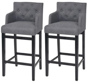 vidaXL Bancos de bar 2 pcs tecido cinzento-escuro
