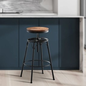 Banco de bar Beam 42 x 70-90 x 42 cm Preto