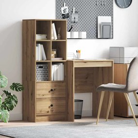 vidaXL Mesa com Armazenamento 2 pcs carvalho artisiano 60 x 50 x 76 cm