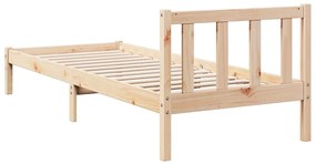 Cama extra longa sem colchão 90x210 cm madeira de pinho maciça