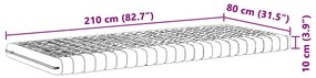 Colchão de espuma 80x210 cm 7 zonas dureza 20 ILD branco