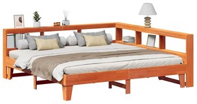 vidaXL Cama com estante sem colchão 180x200 cm pinho maciço