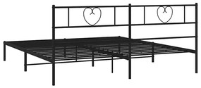 Estrutura de cama com cabeceira 183x213 cm metal preto