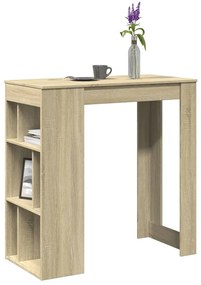 vidaXL Mesa de bar c/ prateleiras derivados de madeira carvalho sonoma