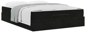 vidaXL Estrutura de cama com colchão com colchão 2 pcs Preto Veludo