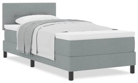 Cama Box com Colchão Cinza Claro 80x200 cm Tecido