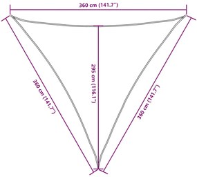 Para-sol vela tecido oxford triangular 3,6x3,6x3,6 m verde-esc.