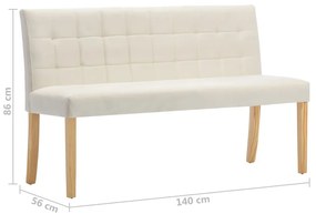 Banco 140 cm veludo cor creme