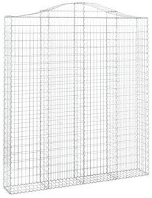 Cestos gabião arqueados 4pcs 200x30x220/240cm ferro galvanizado