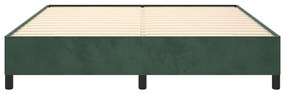 Estrutura de cama sem colchão 160x200 cm veludo verde-escuro
