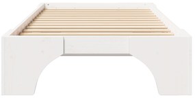 Estrutura de Cama Branca Madeira 90 x 190 cm Minimalista