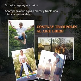 Trampolim ao ar livre 245 cm com cesto de basquetebol, almofada de segurança e escada para crianças e adultos azul e preto