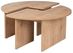 Mesa de Centro "Moira" – Carvalho, Ø90x41 cm, Design Rústico Moderno