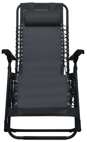 Cadeira de pátio dobrável textilene preto