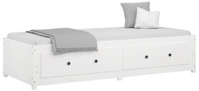 Sofá-cama sem colchão 90x200 cm madeira de pinho maciça branco