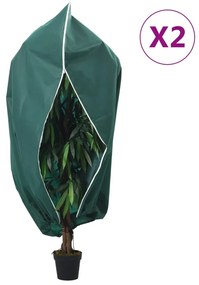 vidaXL Coberturas para plantas com fecho 2 pcs 70 g/m² 1x1,55 m