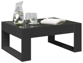Mesa de centro luzes LED Infinity 70x53x30 cm preto