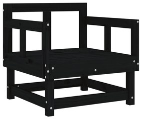 Cadeiras de jardim 2 pcs madeira de pinho maciça preto