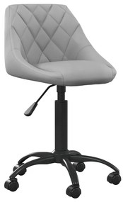 vidaXL Cadeira de escritório veludo cinzento-claro