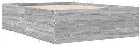 Estrutura de cama 140x200 cm derivados de madeira cinza sonoma