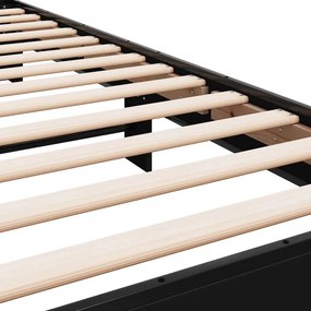 Estrutura de cama 75x190 cm derivados de madeira e metal preto