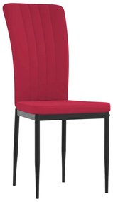 Cadeiras de jantar 2 pcs veludo vermelho tinto