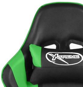 Cadeira de gaming giratória PVC verde