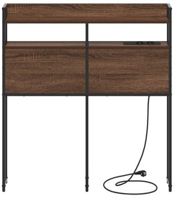 Cabeceira de armazenamento Carvalho castanho 75 cm