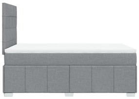 Cama boxspring com colchão 120x190 cm tecido cinzento-claro