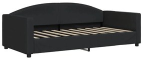 Sofá-cama com gavetão e colchões 90x190 cm tecido preto