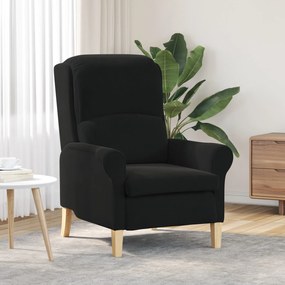 Poltrona Preta Preto Tecido, Madeira Padrão Ergonómica