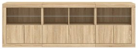 Aparador com luzes LED 202x37x67 cm carvalho sonoma