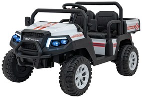 Jipe elétrico para Crianças 2 Lugares 24V Champion Rodas Espuma EVA, Assento couro ecológico Branco