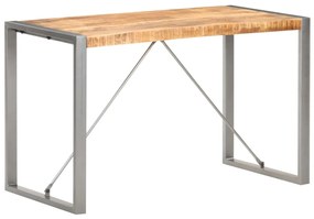 vidaXL Mesa de jantar 120x60x75 cm madeira de mangueira maciça áspera