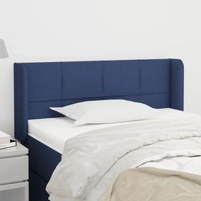 Cabeceira de cama c/ abas tecido 93x16x78/88 cm azul