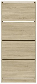 Sapateira 4 gavetas articuladas 80x34x187,5 cm carvalho sonoma