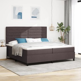 vidaXL Cama Box Spring com colchão castanho 200x200 cm tecido