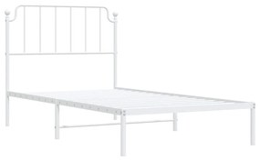 Estrutura de cama com cabeceira 100x200 cm metal branco