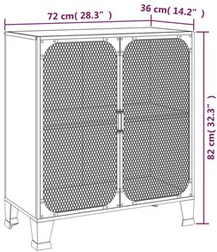 Armários arrumação 2pcs 72x36x82 cm metal e MDF cinzento