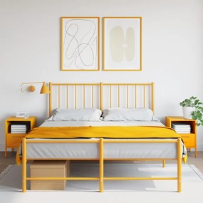 Mesas de cabeceira 2 pcs 36x39x50,5 cm aço amarelo mostarda