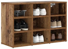 Armário de Sapatos com prateleira Madeira antiga 103x30x51 cm