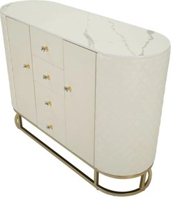 ARMARIO SHARON 120X40X85 CM BRANCO E DOURADO