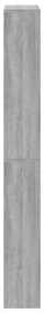 Sapateira com espelho 4 divisórias 63x17x134 cm cinza sonoma