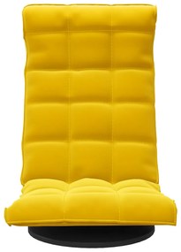 Cadeira de piso giratória veludo amarelo