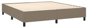Cama box spring colchão/LED 160x200 cm tecido cinza-acastanhado