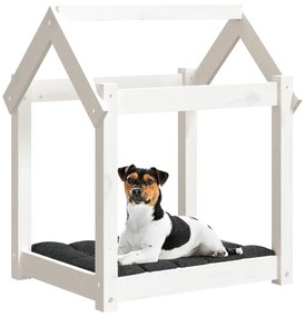 Cama para cães 61 x 50 x 70 cm madeira de pinho maciça branco