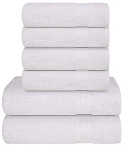 6pcs Conjunto toalhas banho 360 gsm 100% algodão branco