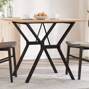 Mesa de jantar estrutura em Y 90x90x75 cm pinho e aço