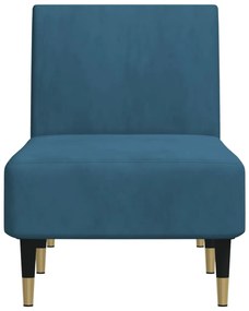 Chaise longue veludo azul