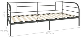 Estrutura sofá-cama 90x200 cm metal cinzento